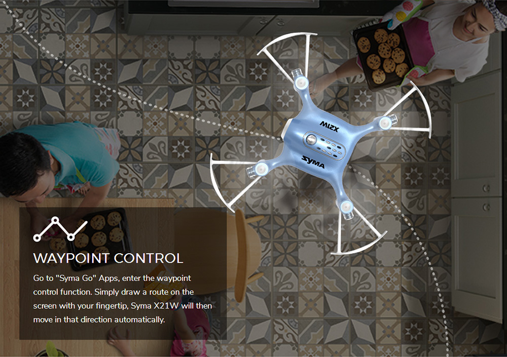 SYMA X21W WIFI FPV with HD Camera Altitude Hold Mode 4CH 6Aixs Gyro RC Quadcopter RTF - Gold