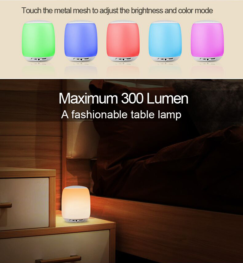 Q5 Portable Bluetooth Speaker Music Lamp Adjustable Atmosphere Led Lights - White