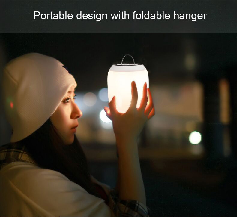 Q5 Portable Bluetooth Speaker Music Lamp Adjustable Atmosphere Led Lights - White