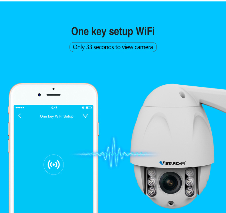 Vstarcam C34S-X4 1080P IP Camera 4X Optical Zoom Dual IR-CUT CMOS Motion Detection IP6 Waterproof Outdoor Camera -White
