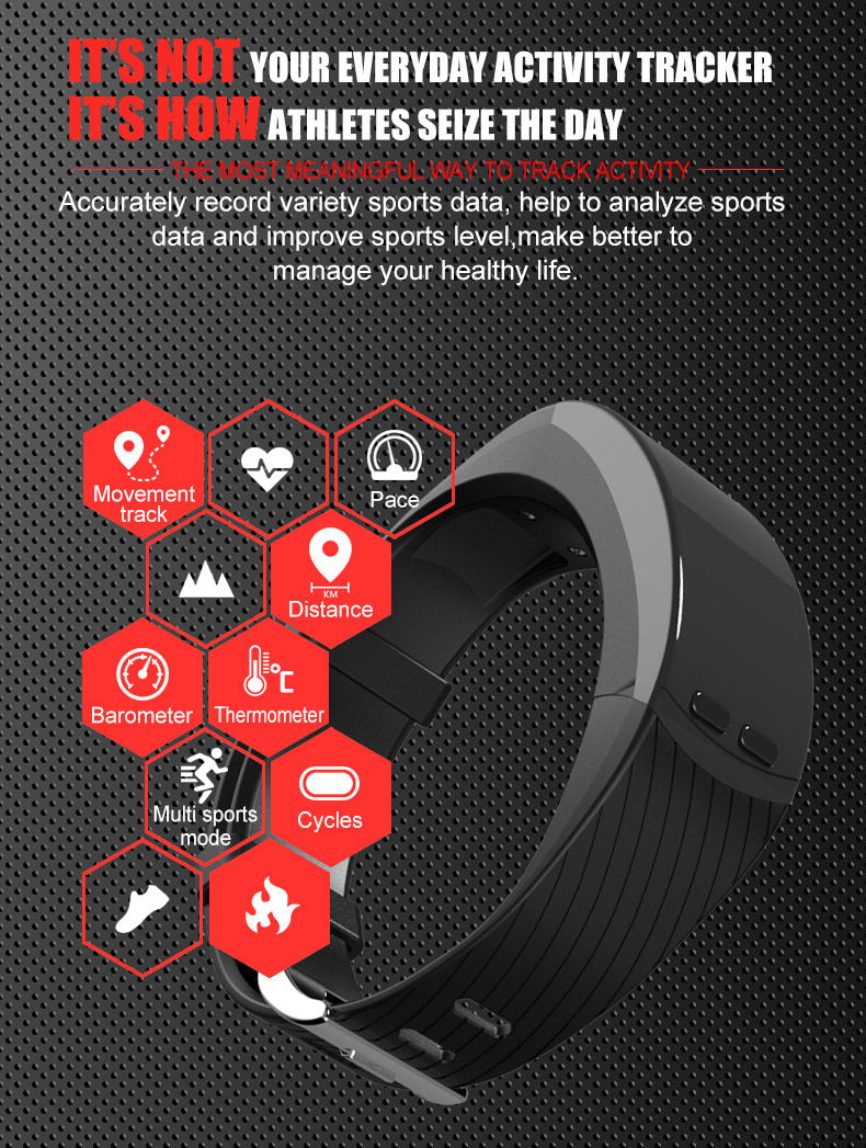 New P5 Sport Tracker With GPS Heart Rate Monitor Activity Tracker Fitness Bracelet For IOS/Android -Blue