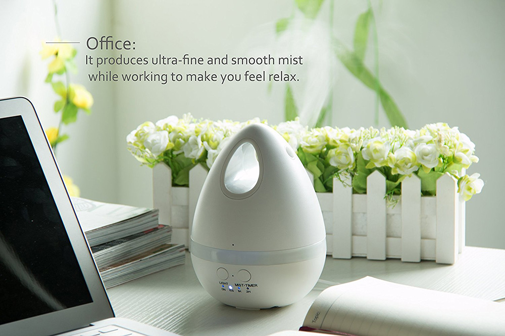 CD-01 Aroma Air Humidifier 7 Color LED Lights Warm Mist 200ML Automatic Portable Timed Spray Humidifier -White