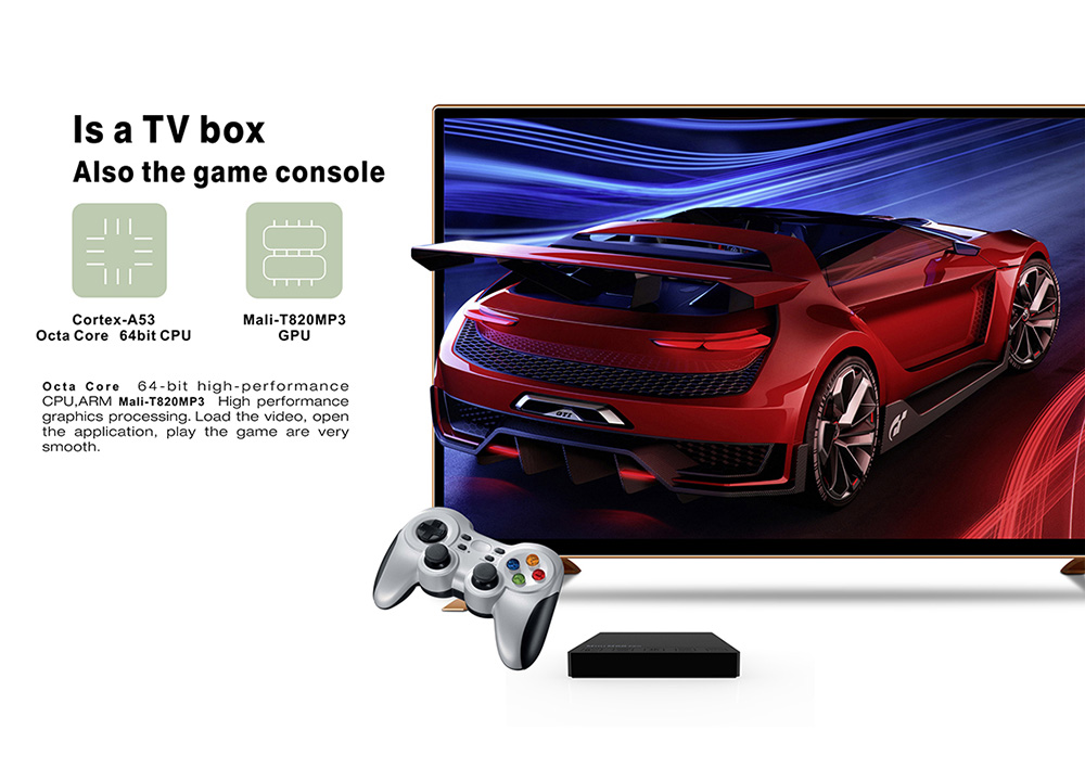 MINI M8S PRO Android 6.0 Amlogic S912 4K KODI 2GB/32GB TV BOX 2.4G/5.8G WIFI Bluetooth Gigabit LAN HDMI - Black