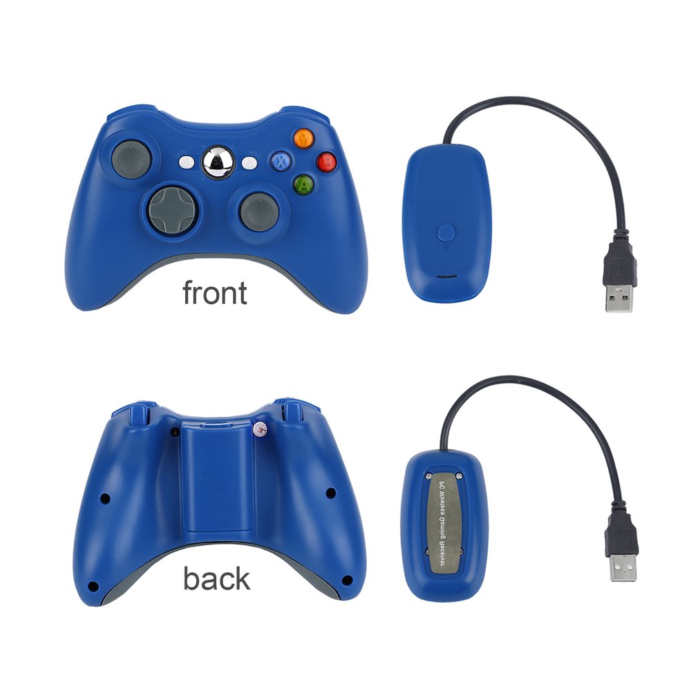 2.4G Wireless Bluetooth Gamepad Game Controller Joystick USB Charge for XBOX 360 - Blue