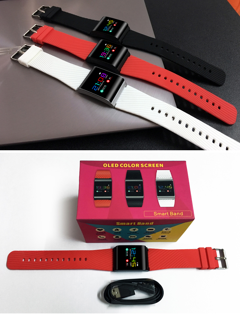 X9 Pro Smart Braclet 0.95" OLED Color Screen Heart Rate Monitor IP67 Water Resistance Blood Pressure Compatible with iOS Android - Black