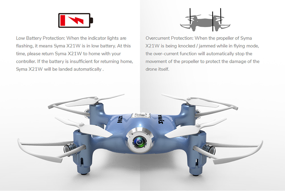 SYMA X21W WIFI FPV with HD Camera Altitude Hold Mode 4CH 6Aixs Gyro RC Quadcopter RTF - Blue