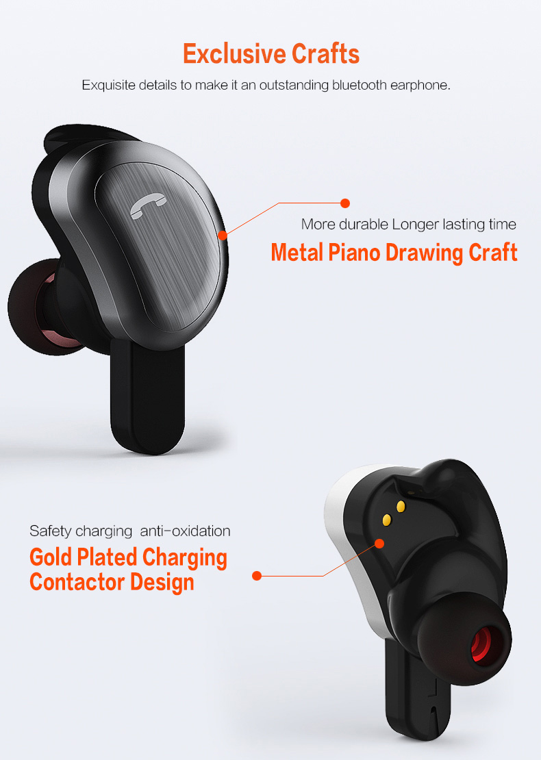 SYLLABLE D9 TWS Bluetooth Earbuds with Charging Dock One Key Operation Sweatproof - Black
