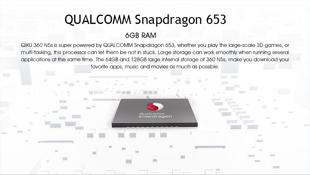 QIKU 360 N5s 5.5 Inch 4G LTE Smartphone Dual Front Camera 6GB 64GB Snapdragon 653 Octa Core Dual Curved 2.5D Screen Touch ID Fast Charge 3730mAh - Blue