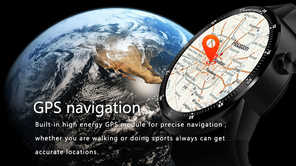 K98H Smartwatch Phone 1.3 Inch Android 4.1 MTK6572A 1.2GHz Dual Core 4GB ROM IP54 Water Resistant Bluetooth Compatible with iOS Android - Black