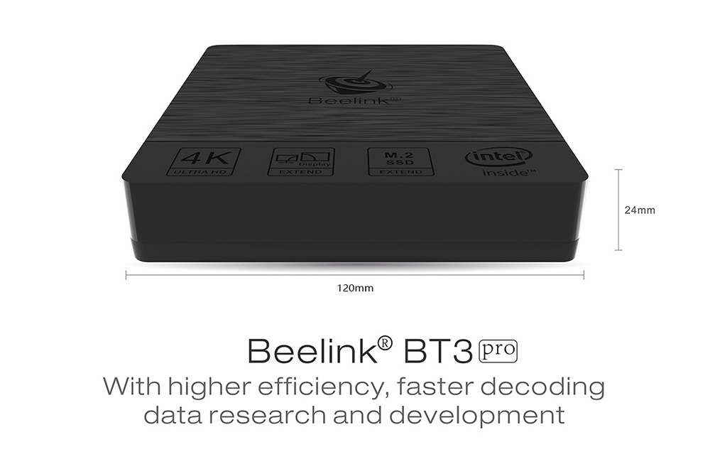 Beelink BT3 PRO Licensed Windows 10 64Bit MINI PC Intel Atom X5-Z8350 4GB/32GB 2.4G/5.8G WIFI Gigabit LAN HDMI VGA USB3.0 - Black