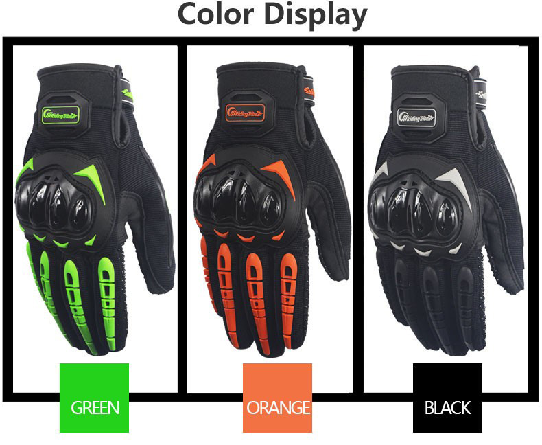 Riding Tribe MCS-17 Long Finger Motorcycle Racing Gloves Anti-slip Touch Screen Gloves for Motorbike M/L/XL - Black
