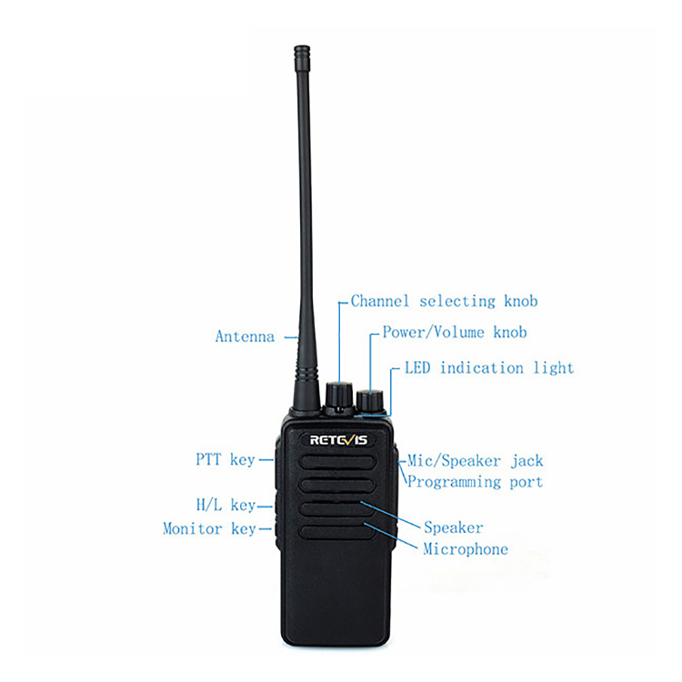 Retevis RT1 Walkie Talkie Rechargeable 10W VHF (UHF) 16CH 3000mAh Battery VOX Scan Scrambler 1750Hz Tone -Black