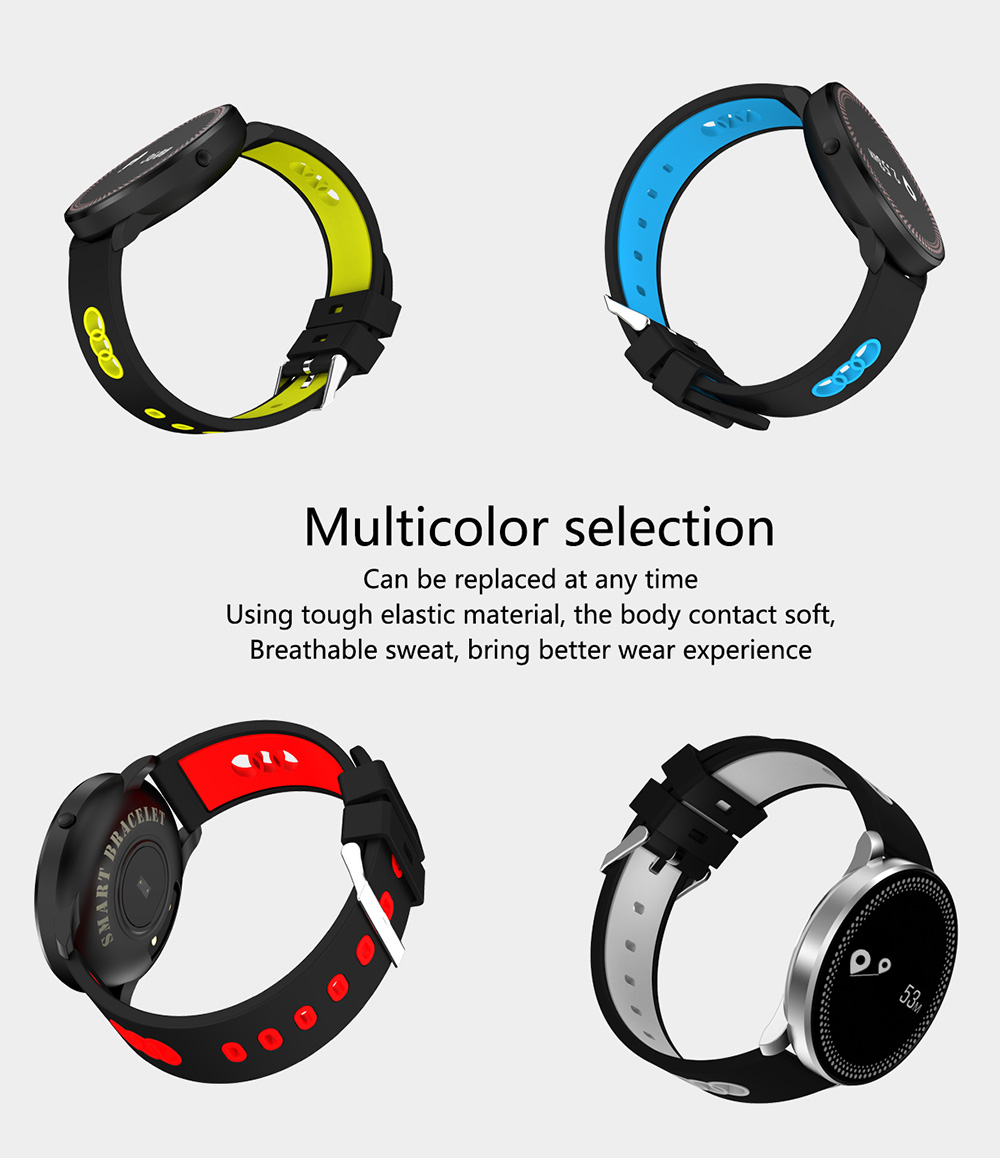 CF007 Smartwatch 0.96" OLED Display Bluetooth Fitness Tracker Heart Rate Monitor Push Notification Compatible with iOS Android - White