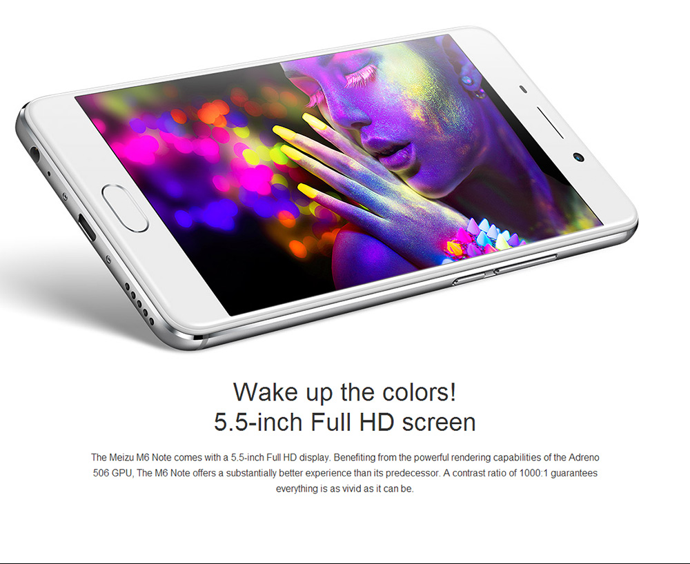 Meizu M6 Note 5.5 Inch 4G LTE Smartphone Snapdragon 625 Octa Core 3GB 16GB 12.0MP Dual Rear Camera Android 7.1 4000mAh Fast Charge - Silver