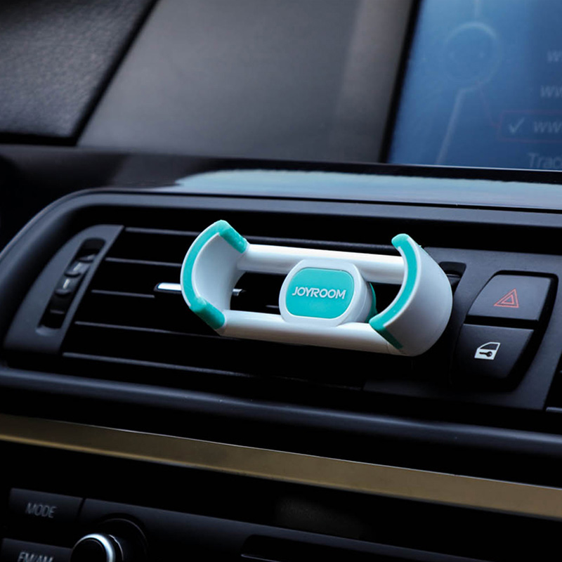 Joyroom JR-ZS110 Car Phone Holder Air Vent Mount Car Holder 360 Degree Rotation Support Mobile Car Stand - Gray + White