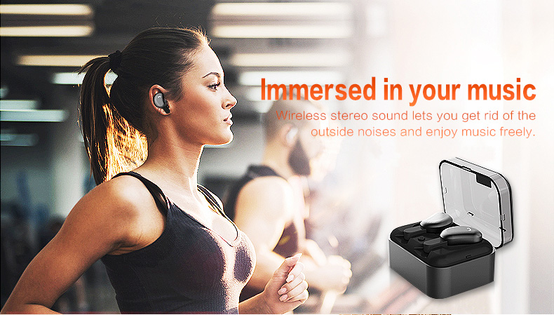 SYLLABLE D9 TWS Bluetooth Earbuds with Charging Dock One Key Operation Sweatproof - Black