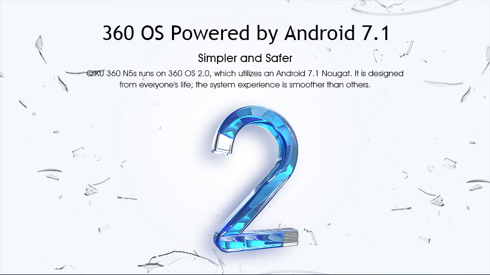 QIKU 360 N5s 5.5 Inch 4G LTE Smartphone Dual Front Camera 6GB 64GB Snapdragon 653 Octa Core Dual Curved 2.5D Screen Touch ID Fast Charge 3730mAh - Blue