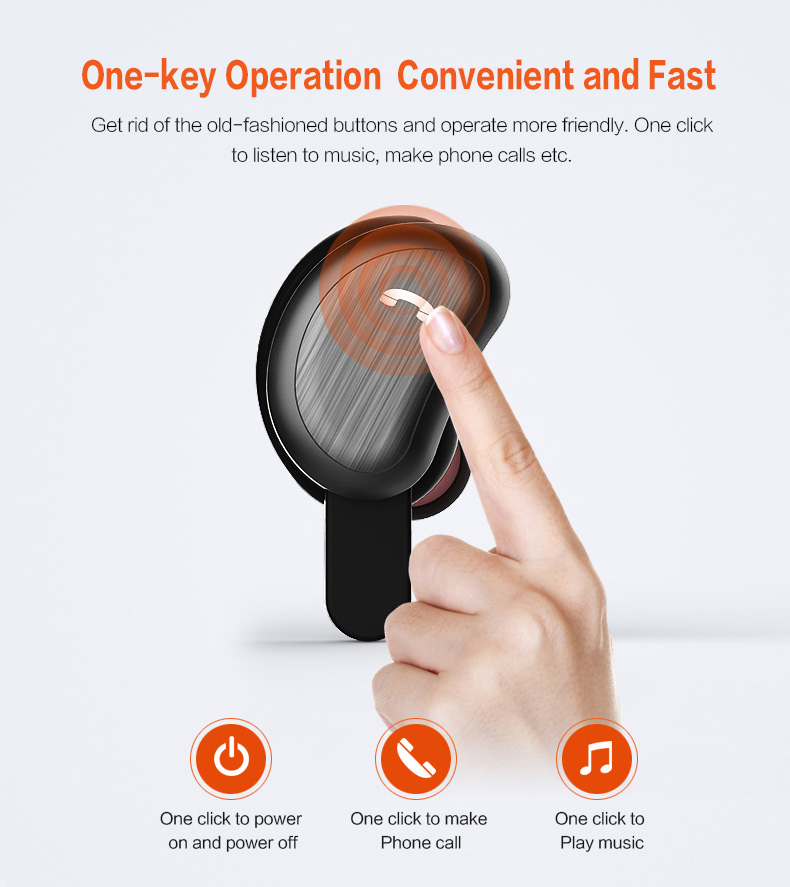 SYLLABLE D9 TWS Bluetooth Earbuds with Charging Dock One Key Operation Sweatproof - Black