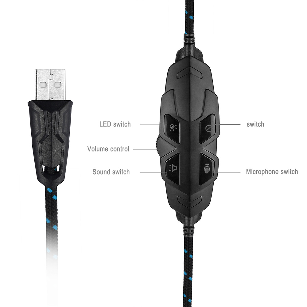 ONIKUMA K2 Gaming Headphone with Mic 7.1 Sound Track Active Noise Canceling - Blue + Black