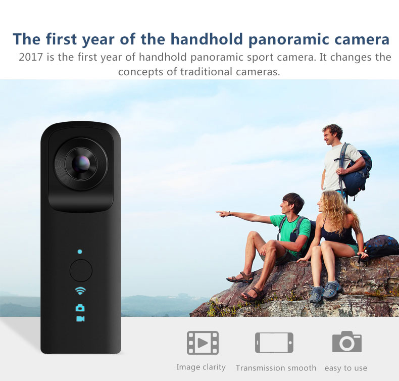 G601 Cortex A5 OV4689 Handhold Panoramic Action Camera 1080P 30fps WiFi 210 Degree Wide Angle Dual Lens Sports Camera - Orange