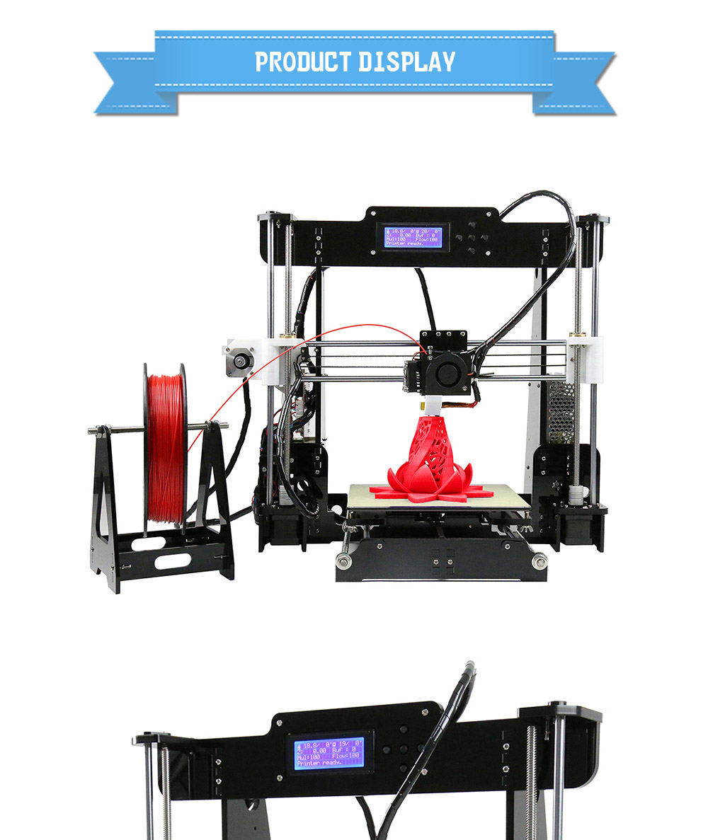 Anet A8 3D Printer Prusa i3 DIY 3D Printer Kit - Black