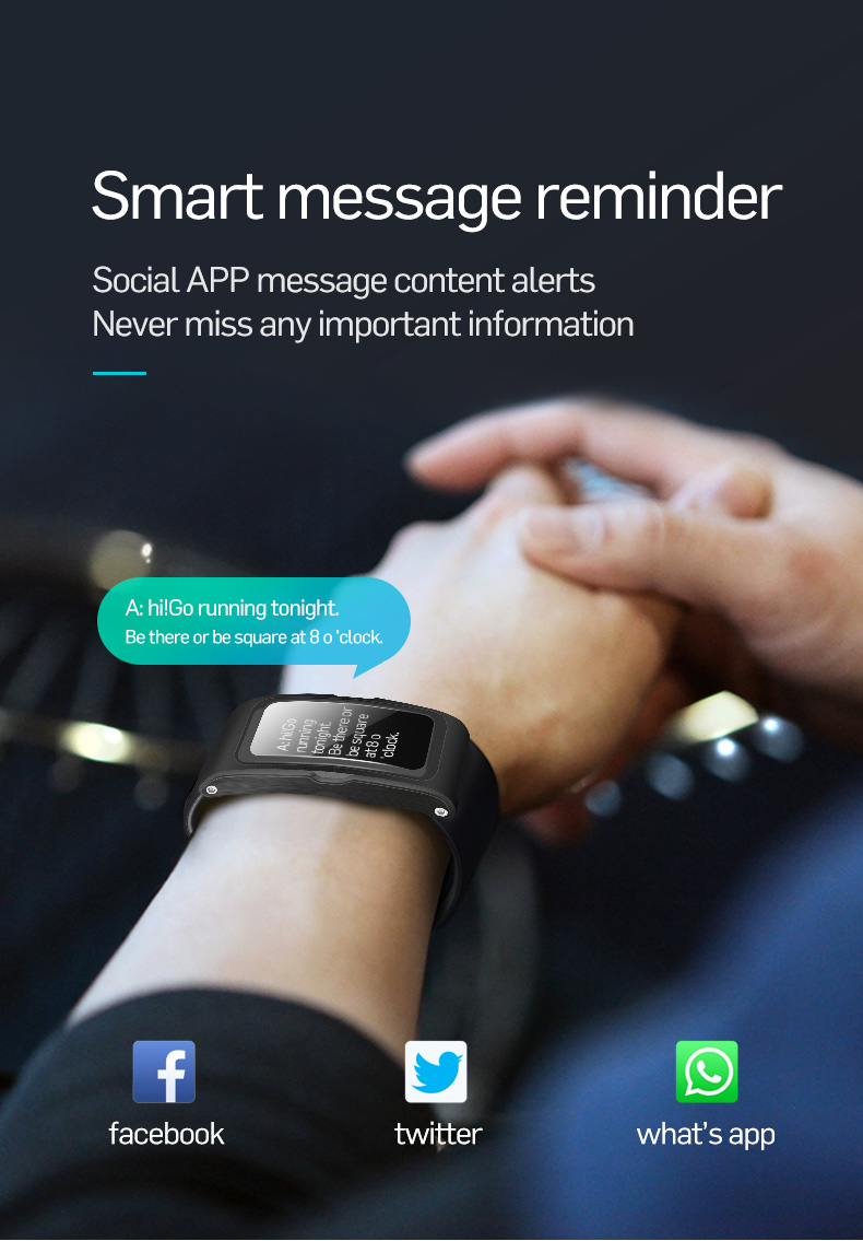 T28 Bluetooth Smart Band IP68 Dynamic Heart Rate Monitor GPS Tracker Temperature Altitude Bluetooth Smart Wristband Fitness Tracker - Black