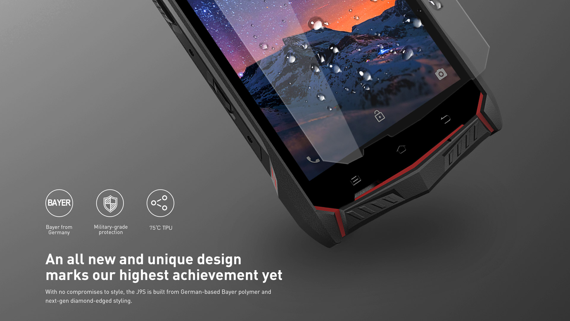 JESY J9S 5.5 Inch Smartphone IP68 + IP69K Waterproof 4GB 64GB 16.0MP Cam Android 7.0 6150mAh NFC Wireless Charging Shockproof Dustproof - Black