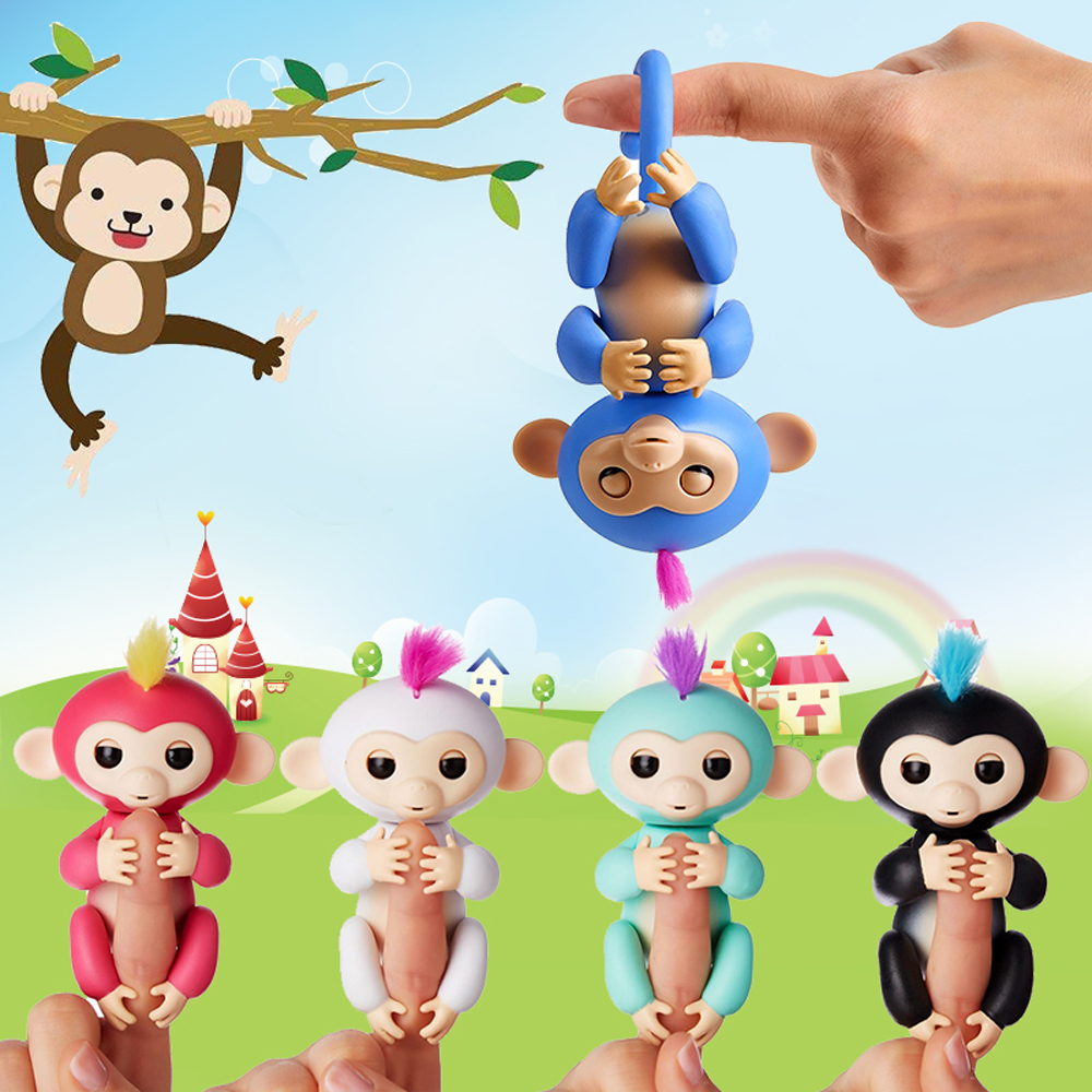 LED Fingerlings Baby Monkeys Colorful Fingerlings Toys Best Gifts for Kids - Black