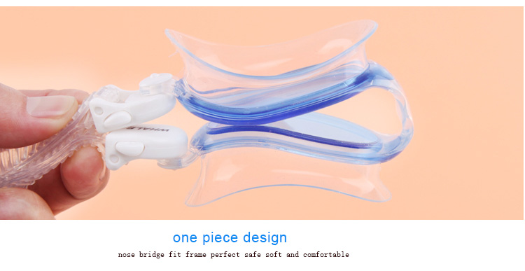 Whale Swimming Goggles Soft Durable Silicone Headstrap Mirror Coating Anti-fog UV Protection - Pink + White