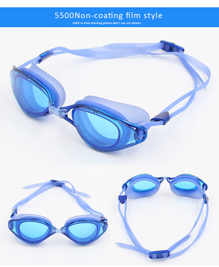 WHALE Swimming Goggles Soft Durable Silicone Anti-Fog Swimming Glasses for Adult - Blue