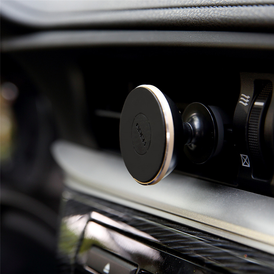 Rock Car Magnetic Phone Stand 360 Degree Rotatable Vehicle Vent Mounted Phone Bracket Holder - Gold