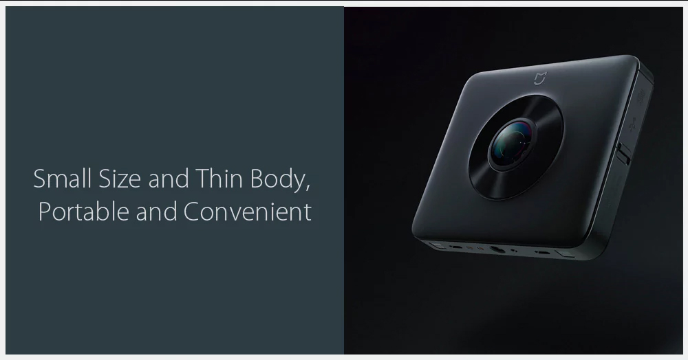 Xiaomi Mijia 360 Panoramic Camera Ambarella A12 Sony IMX206 1/2.3 CMOS Sensor 23.88MP 3.5K Video 6-axis EIS IP67 - Black