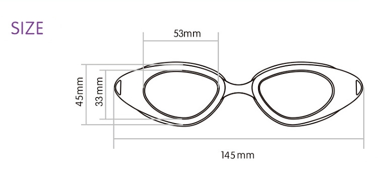 Whale Swimming Goggles Soft Durable Silicone Headstrap Mirror Coating Anti-fog UV Protection - Black