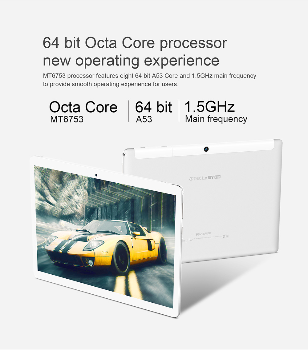 Teclast 98 10.1 Inch Screen Octa Core 1.5GHz Android 6.0 MT6753 Dual-band WIFI 2GB LPDDR2 RAM 32GB eMMC ROM - White