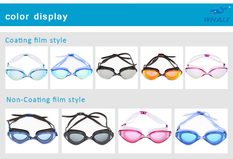 WHALE Swimming Goggles Soft Durable Silicone Anti-Fog Swimming Glasses for Adult - Blue