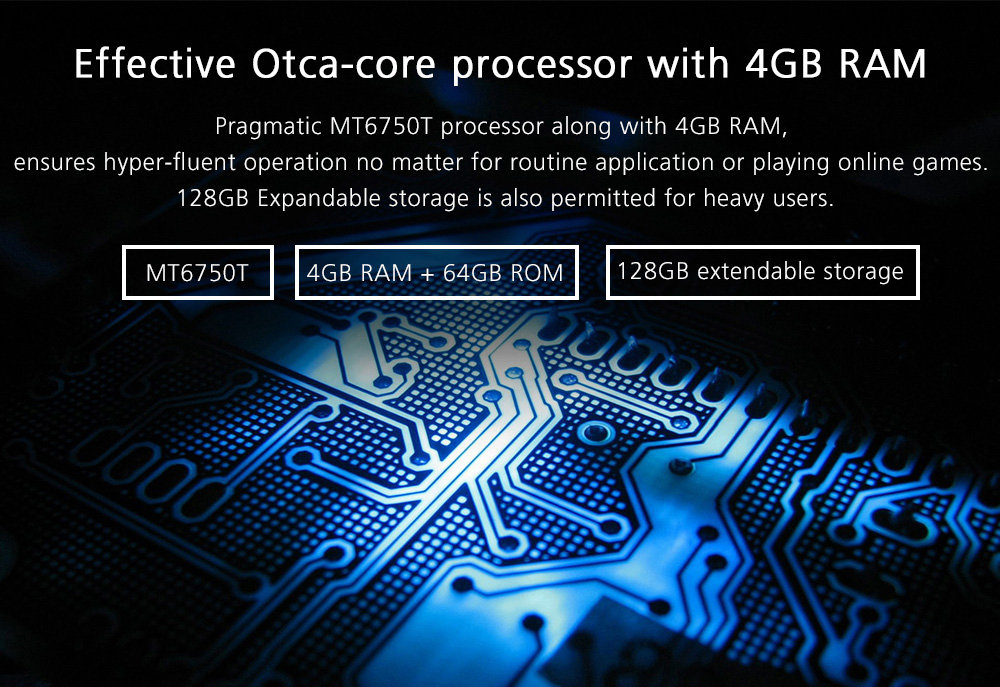 UHANS Max 2 6.44 Inch Smartphone Four Cameras 4GB 64GB FHD Screen MT6750T Octa Core Android 7.0 Touch ID 4300mAh - Gold