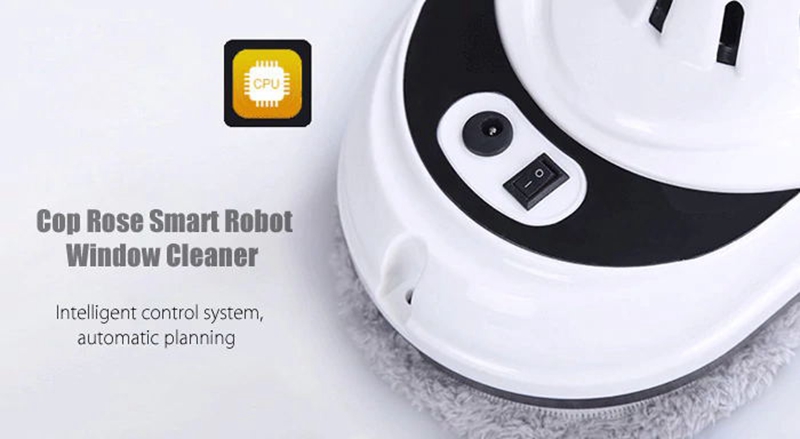 Cop Rose X4 Window Vacuum Cleaner Robot Anti-falling Vacuum Remote Control 650mAh Li-ion Battery -White/US Plug
