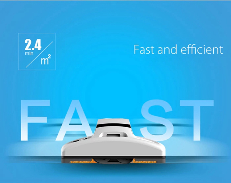 Cop Rose X6 Window Vacuum Cleaner Robot Anti-falling Remote Control 650mAh Li-ion Battery Window Cleaning Robot -White/EU Plug