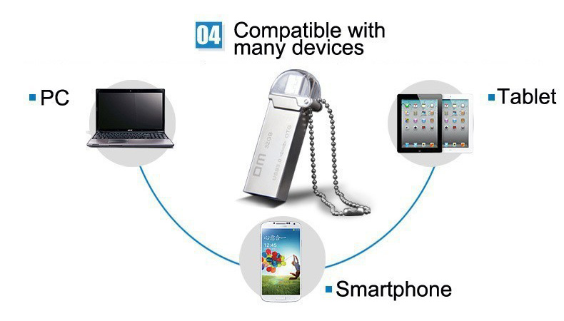 DM PD009 OTG USB 3.0 Micro USB 16GB USB Flash Drive - Silver