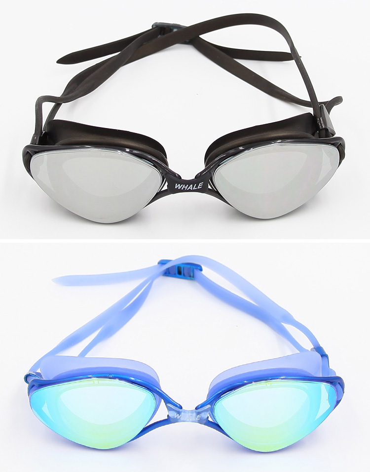 WHALE Swimming Goggles Soft Durable Silicone Anti-Fog Swimming Glasses for Adult - Blue