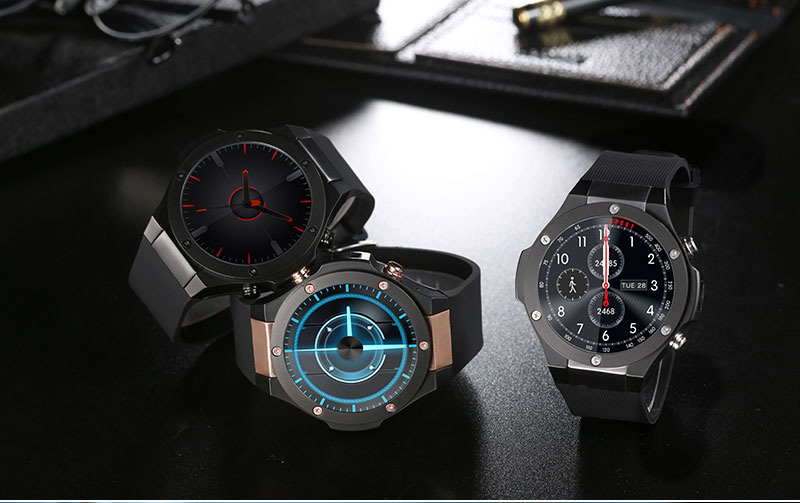 H2 Smart Watch MTK6580 IP68 Waterproof 1.40 inch 400*400 GPS Wifi 3G Heart Rate Monitor 16GB+1G for Android IOS - Black