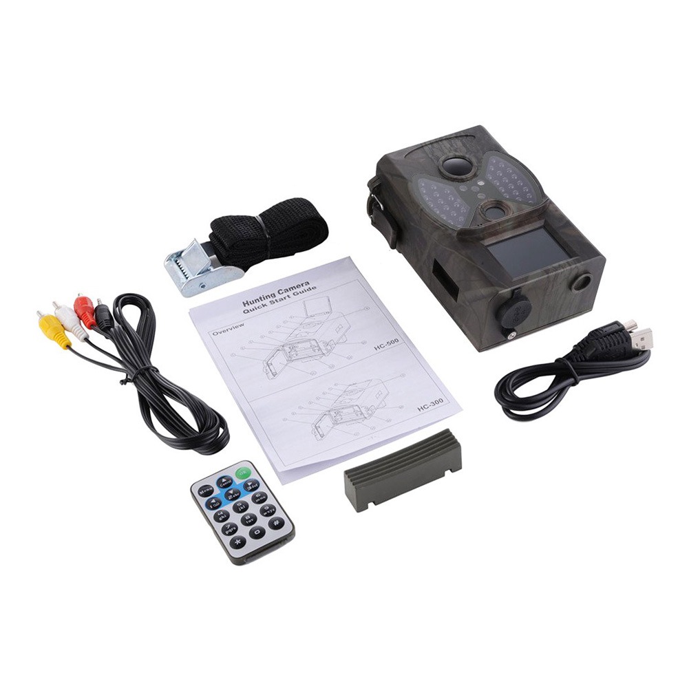HC-350A Trail Camera 2.0' Color LCD Display 60 Degree Wide Angle 16MP 1080P Infrared Night Vision Wildlife Camera Time Lapse - Camouflage