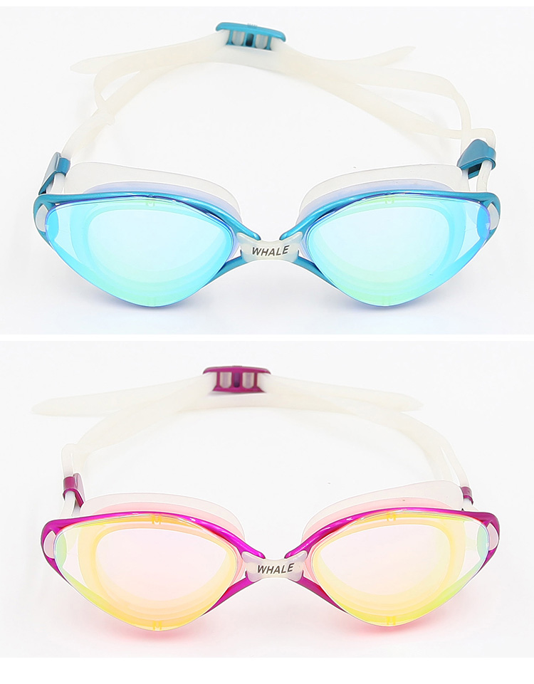 WHALE Swimming Goggles Soft Durable Silicone Anti-Fog Swimming Glasses for Adult - Blue