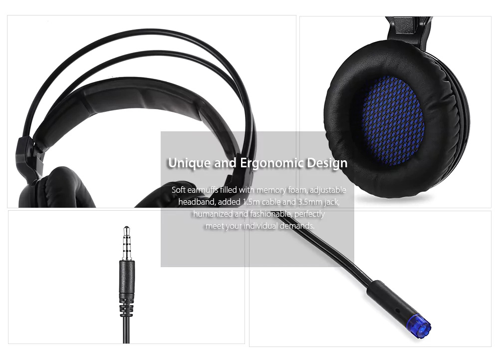 SADES SA-805 Gaming Headphones with Mic Noise Cancellation - Black