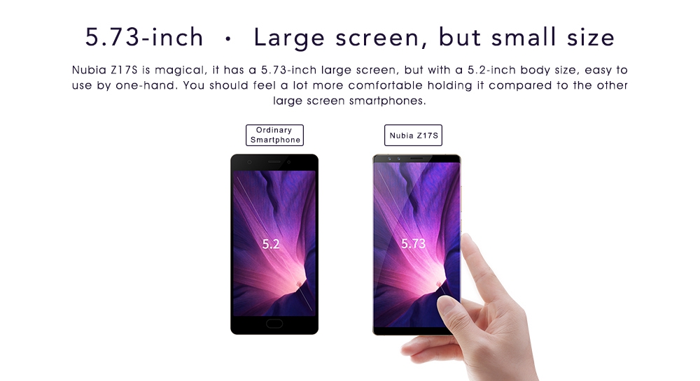 ZTE Nubia Z17S 5.73 Inch 4G LTE Smartphone Snapdragon 835 Octa Core 8GB 128GB Four Cameras Android 7.1 NFC Type-C 26W Flash Charge - Blue