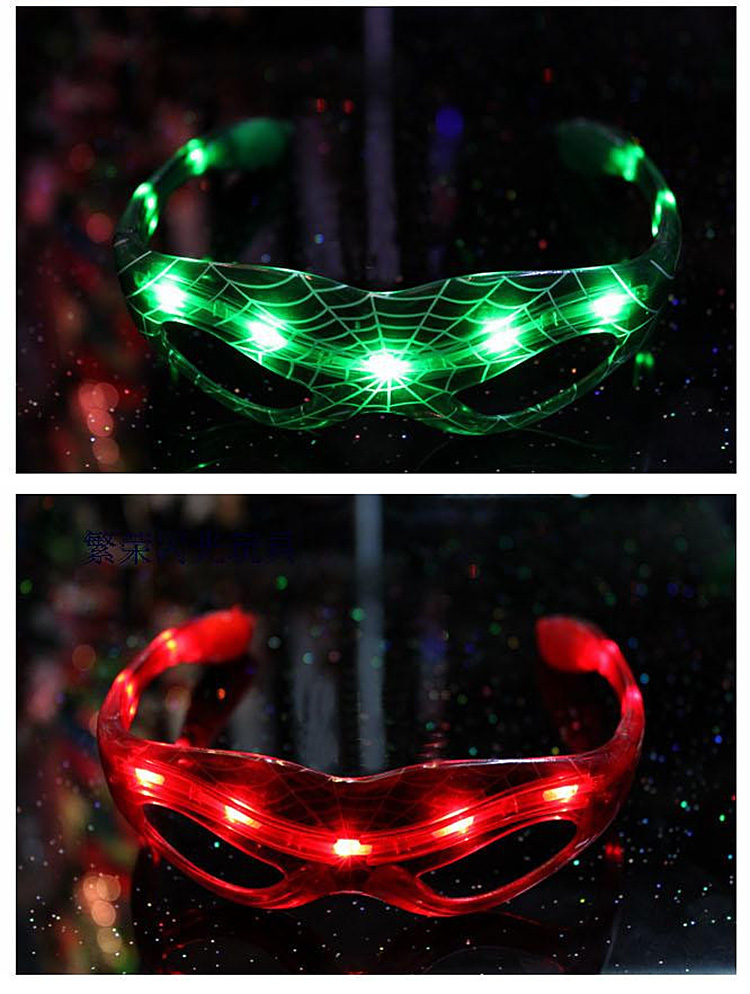 Halloween LED Spiderman Glasses Party Decoration Luminous Glasses -Green