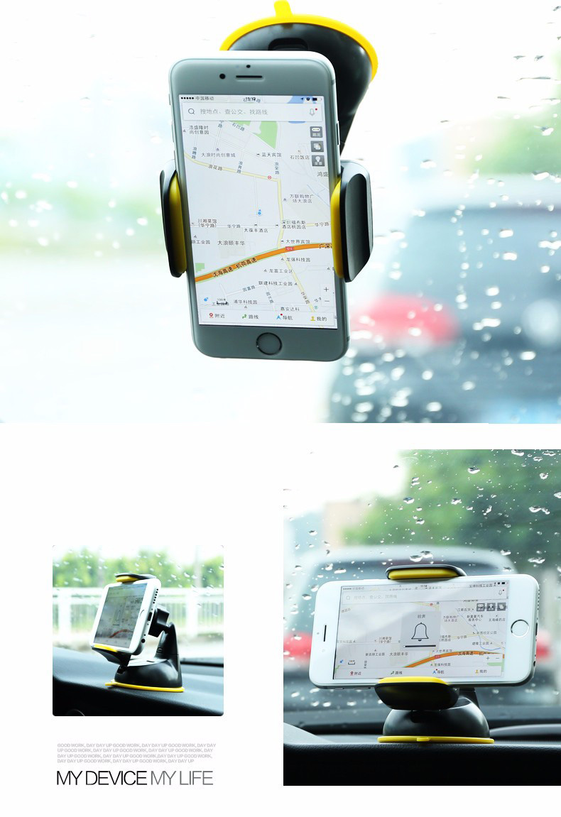 Remax RM-06 Sucking Disc Auto Clip Phone Car Mount Holder 360 Degree Rotation Bracket Stand for 3.5-6.0 Inch Phones - White + Blue