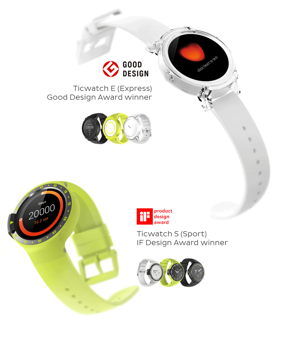 Ticwatch S Sports Smartwatch 1.2" OLED Display Dual Core MTK 2601 Android Wear Bluetooth Music GPS WIFI Compatible with iOS Android - Knight