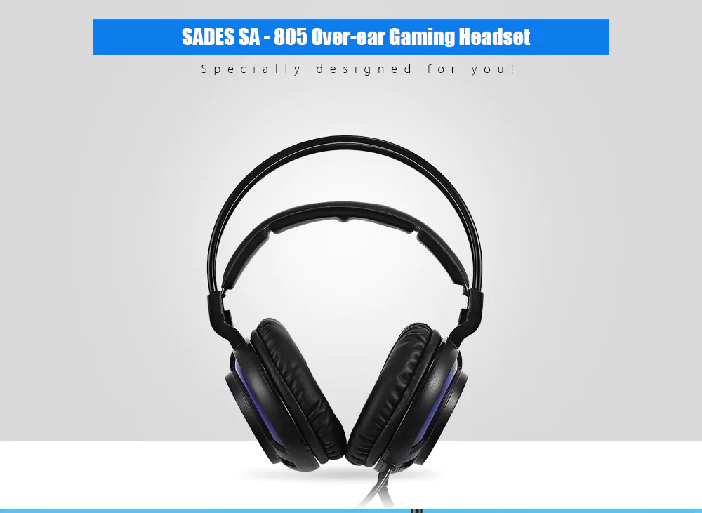 SADES SA-805 Gaming Headphones with Mic Noise Cancellation - Black