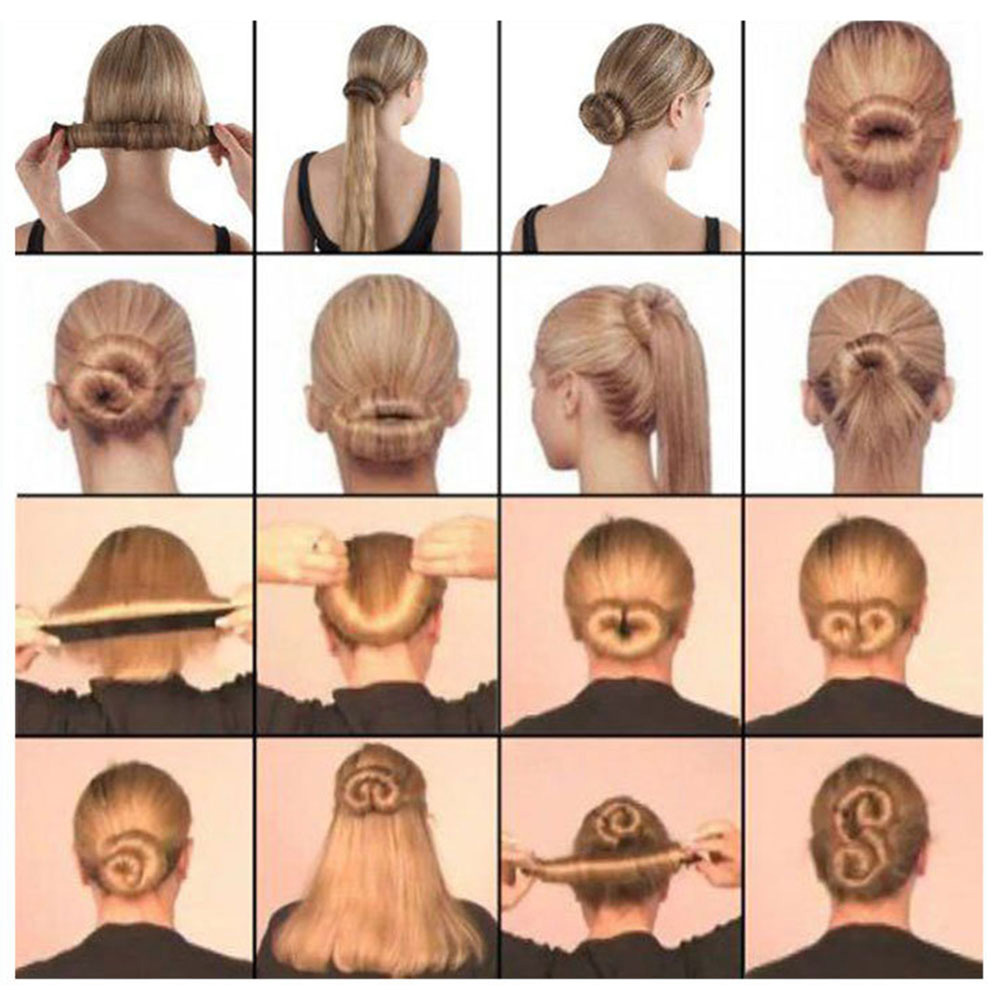 Hair Accessories Synthetic Wig Donuts Bud 21cm Head Band Ball French Twist Magic DIY Tool Bun Maker -Beige